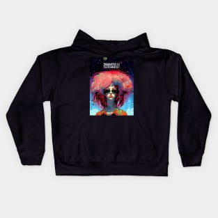 Attitude is Everything: Featuring a Hippie Girl or Young Hippie Woman on a Dark Background Kids Hoodie